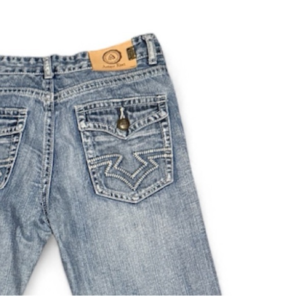 NWOT Antique Rivet Red and Blue Denim Jeans - Picture 5 of 5